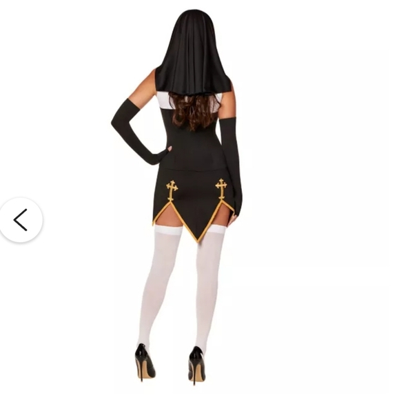 Halloween Women's Adult Sexy Nun Costume sz M/L complete with all accessories - Picture 3 of 16